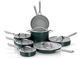 NeverStick Ceramic Pro 14pc Cookware Set - Green - USED