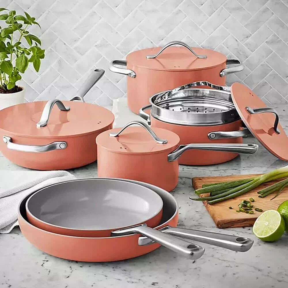 11-Piece Modern Ceramic Cookware Set CORAL Wonderful! Brand New!